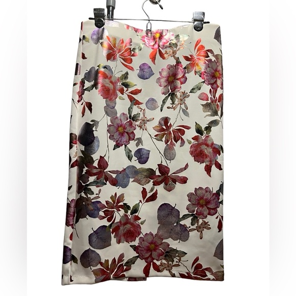 EC ECI METALIC FLORAL PENSIL SKIRT In Excellent used condition.no flaws - Picture 6 of 8